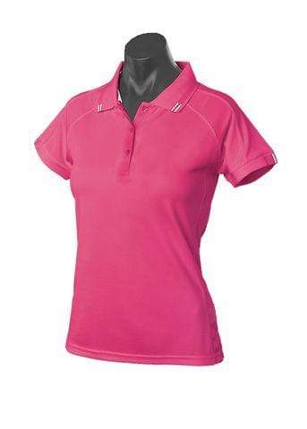 Aussie Pacific Flinders Women's Polo Shirt 2308 Casual Wear Aussie Pacific Hot Pink/White 6 